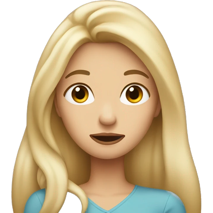 Woman with blond long hair, hand under her chin, rolling her eyes impatiently  emoji