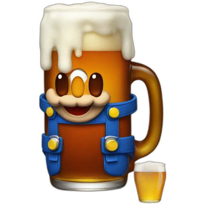 mario drink a beer emoji