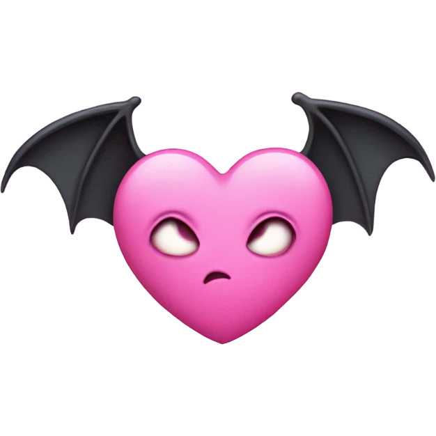 Pink heart with bat wings emoji