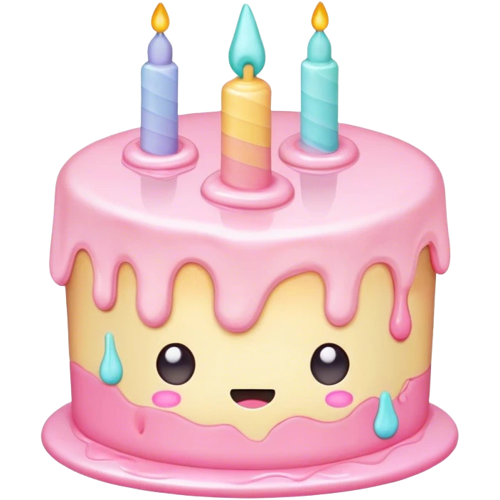 melted pastel kawaii cake emoji
