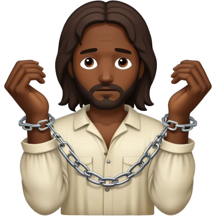 Dark skin Jesus in handcuffs  emoji