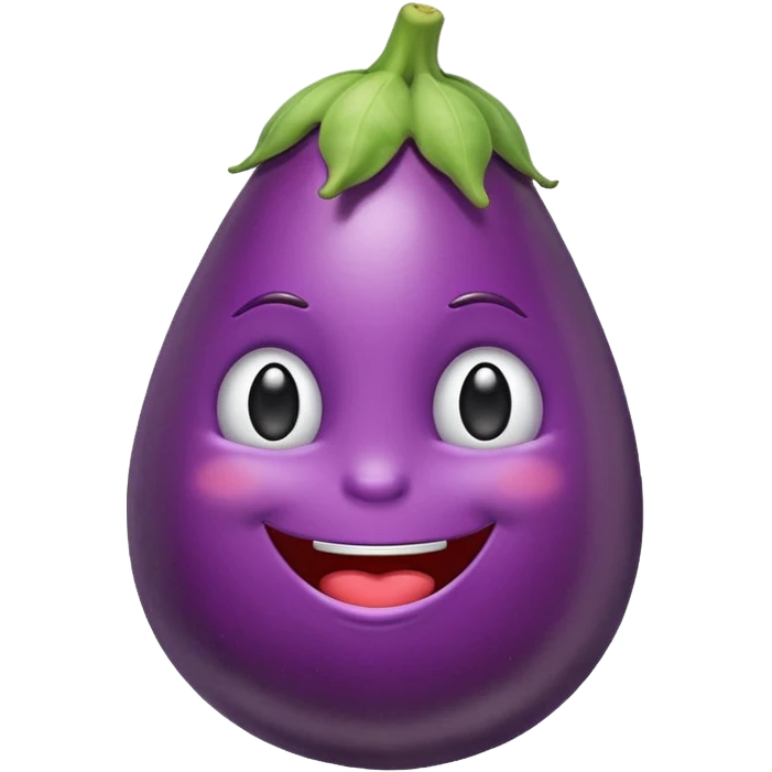 Eggplant winking emoji
