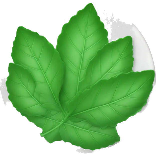 green leaves on a plate emoji