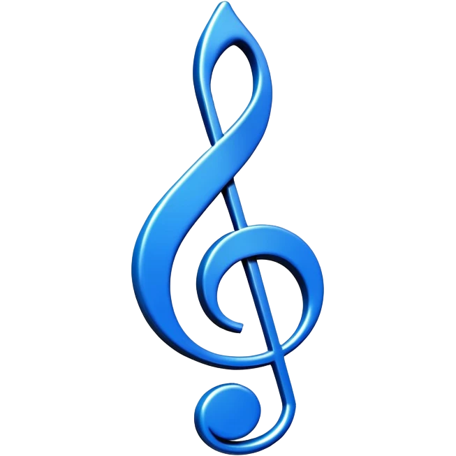 3D blue music icon logo note  no background unique y2k clipart emoji