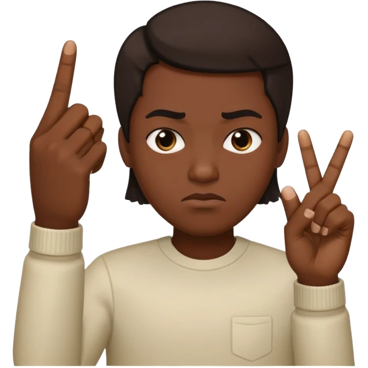 Fusión de los siguientes emojis 🖕🏽😒🖕🏼 emoji