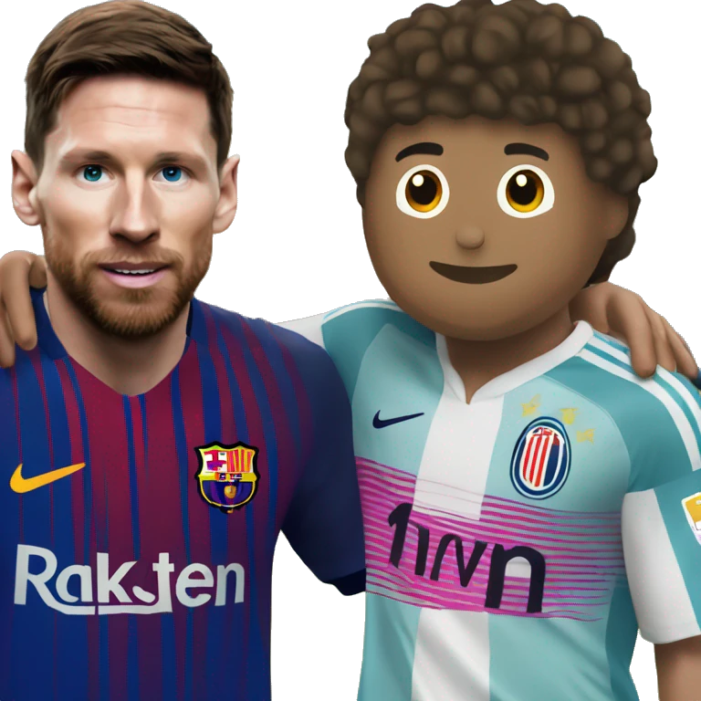 Leo Messi avec mbappe sur un âne  emoji