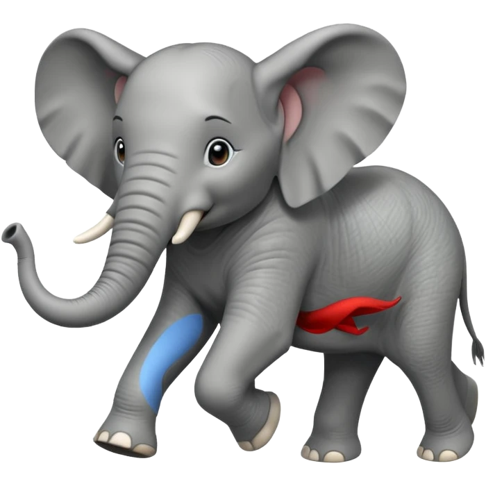 High resolution of a running elephant emoji