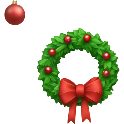 cute christmas wreath with pi emoji