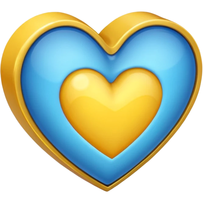 Fusiona un corazón amarilla con uno azul emoji