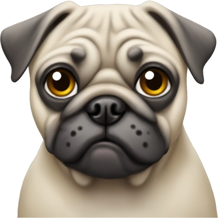 Old pug with grey muzzle emoji