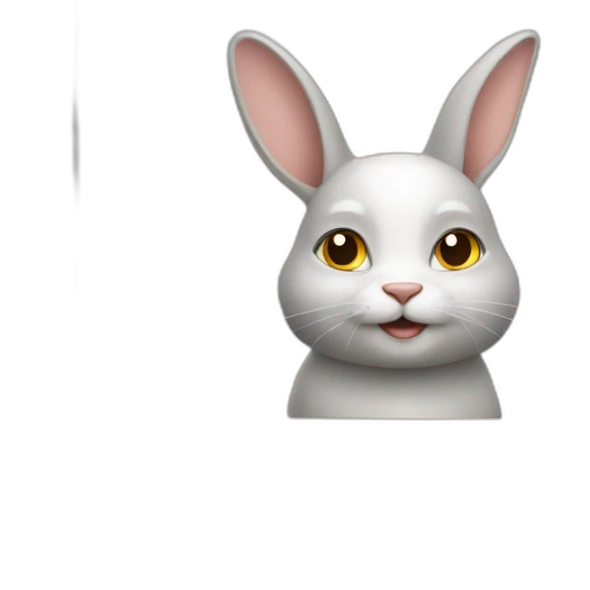 Chat sur un lapin emoji