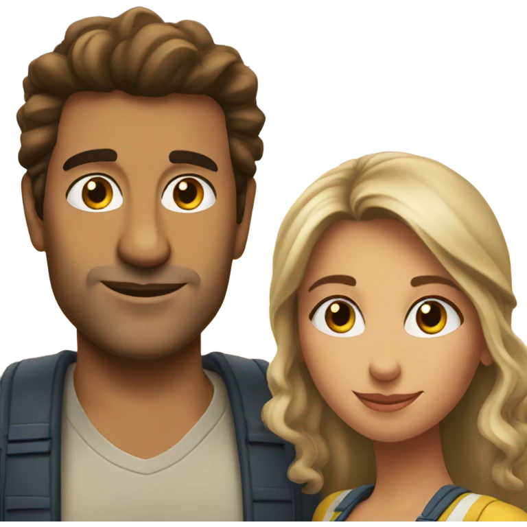 Couple of a Colombian man and an Australian woman emoji