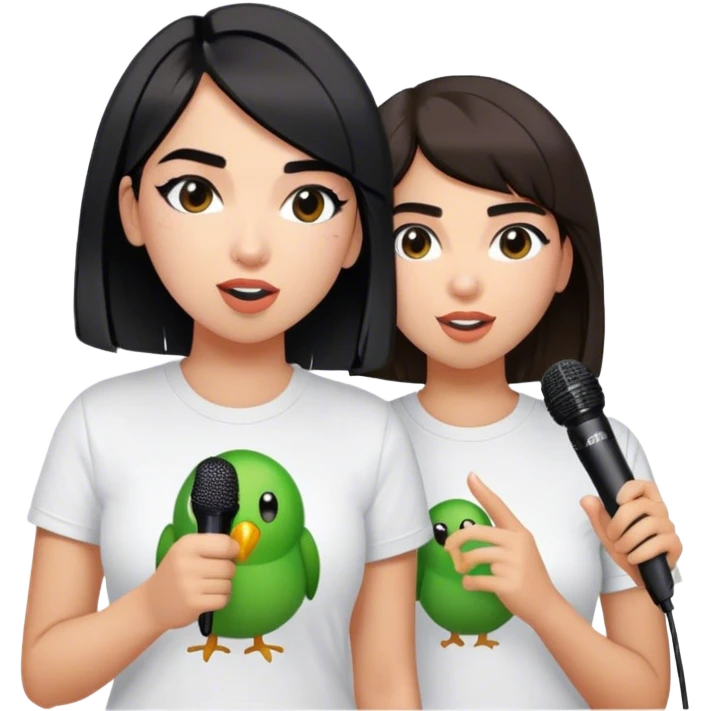 Dua lipa and duolingo are using spell by microphones in the karaoke emoji