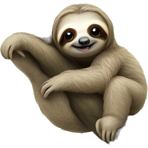 Baby sloth hanging in tree emoji