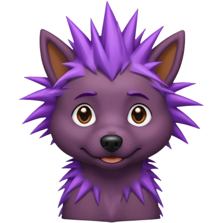 purple spiky haired dog emoji