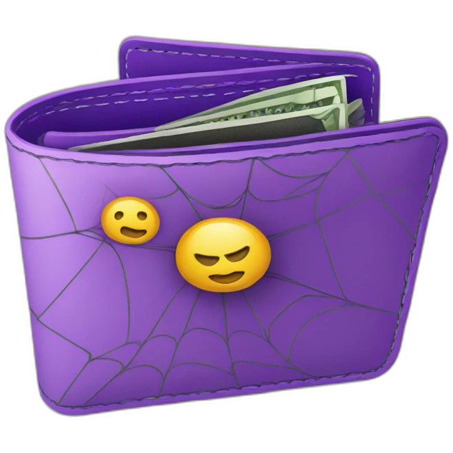 open wallet spiderweb emoji