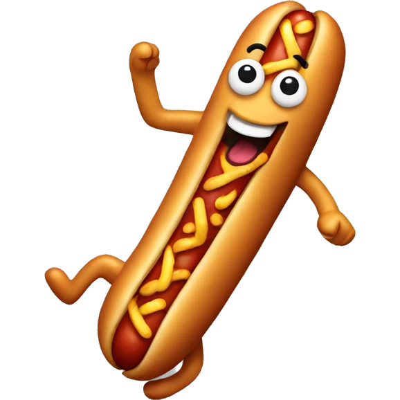 Dancing hotdog emoji