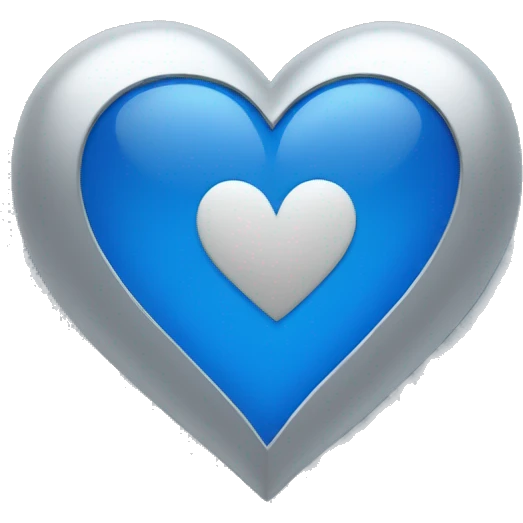 blue heart mixed with a silver heart emoji
