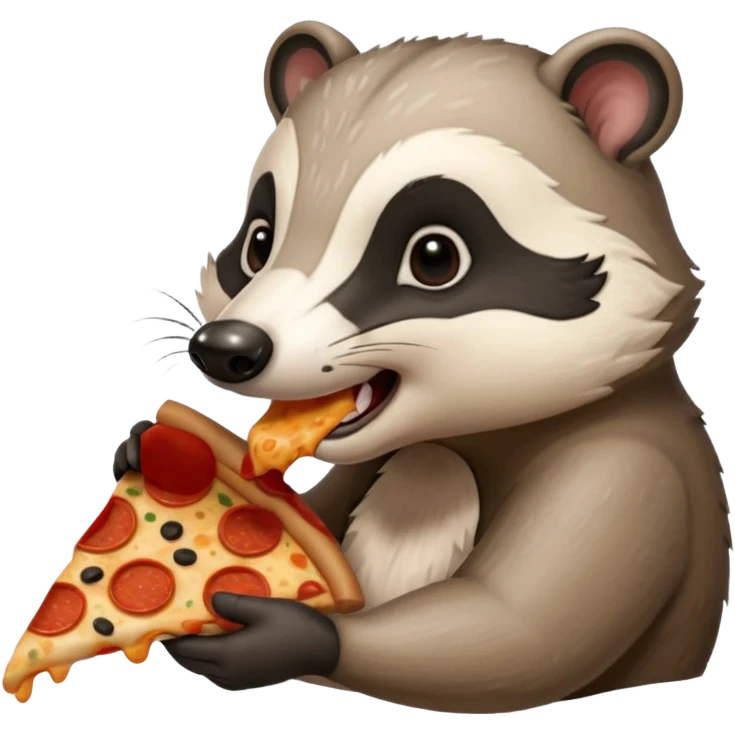 badger eating pizza  emoji