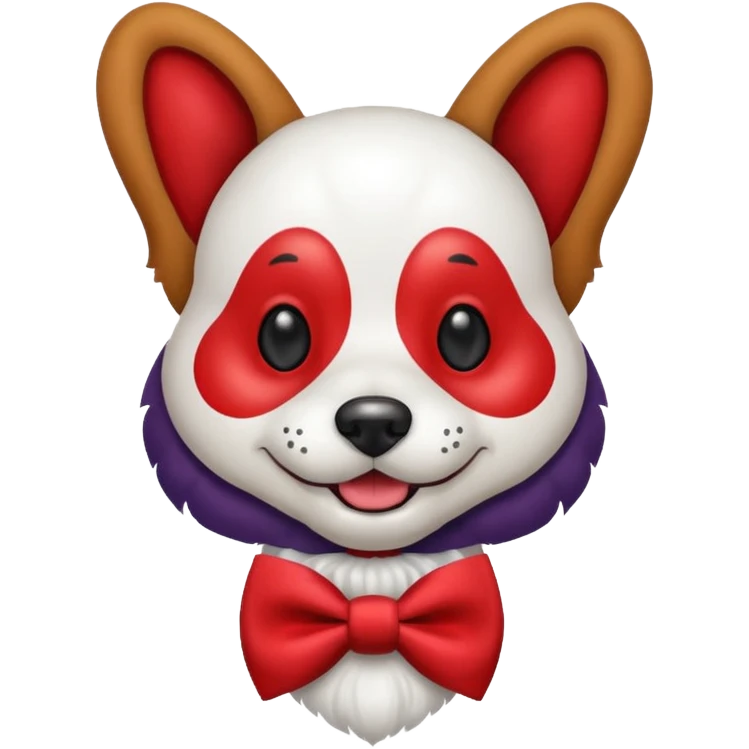 Dog clown, tie bow emoji