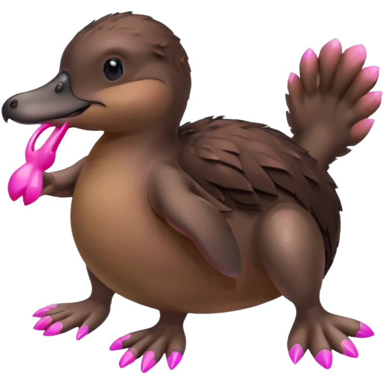 platypus with painted nails emoji