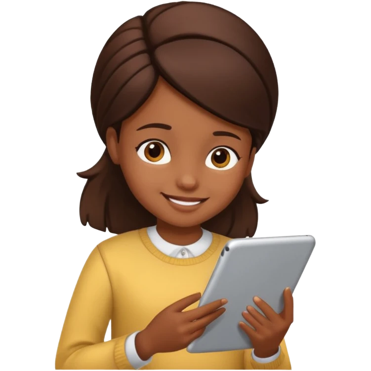 kid woman reading a tablet emoji