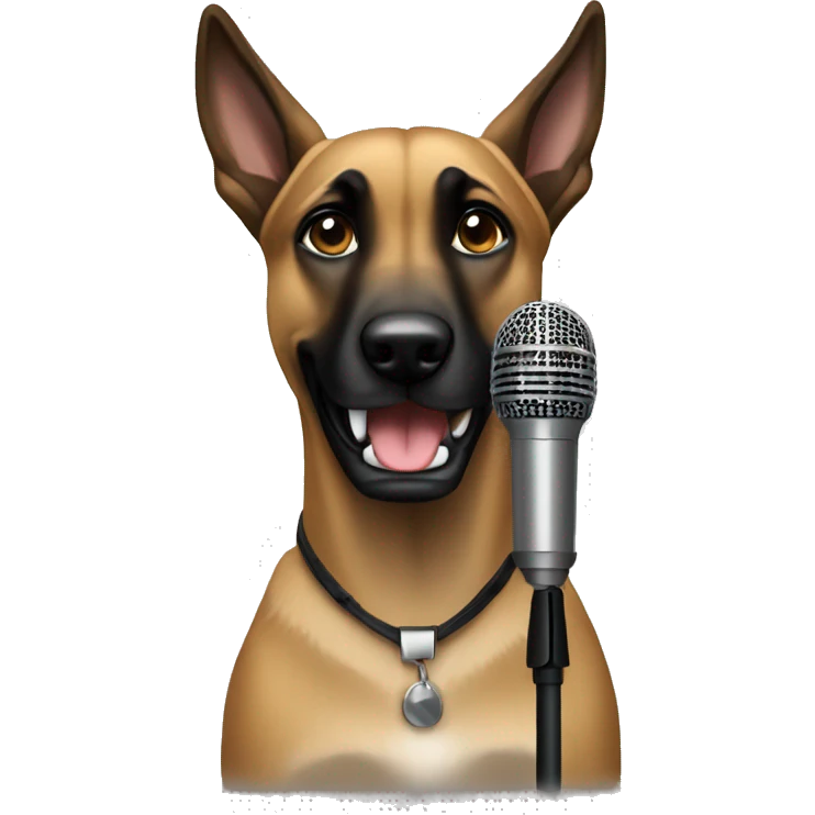 malinois singer with mic emoji