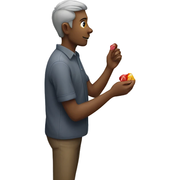 man picking candies emoji