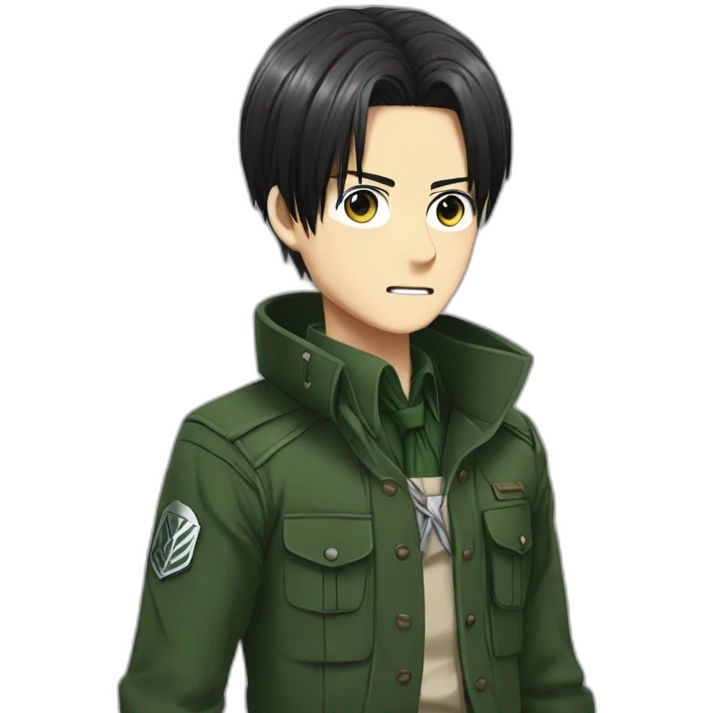 Levi of Attack titan wears forest-green clothes emoji