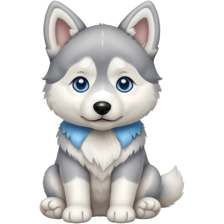 a sitting husky puppy emoji
