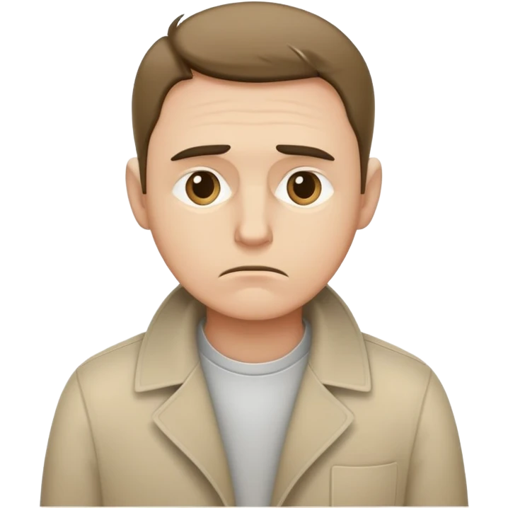 sad man with empty, turned-out pockets, neutral background emoji