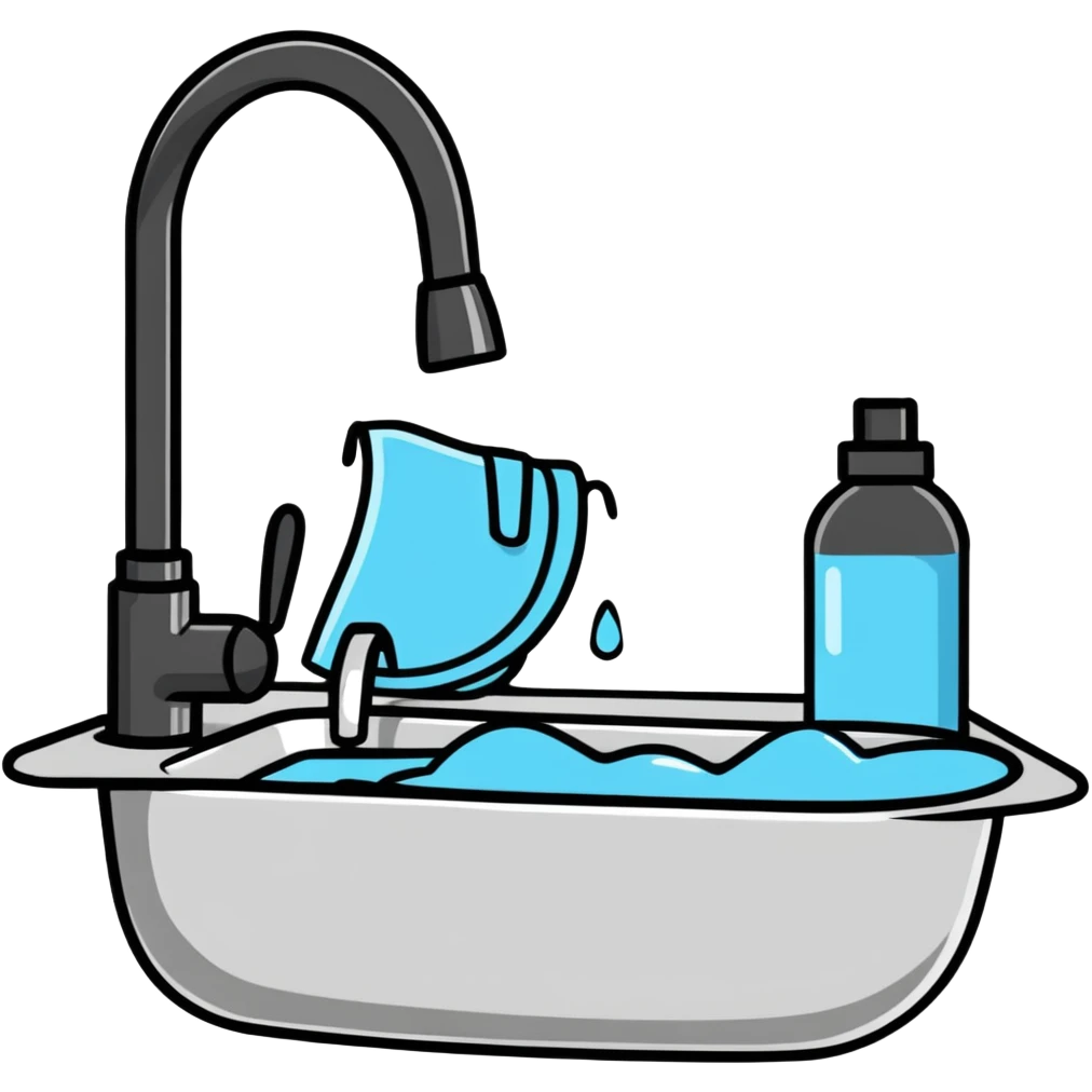 washing dishes in sink emoji