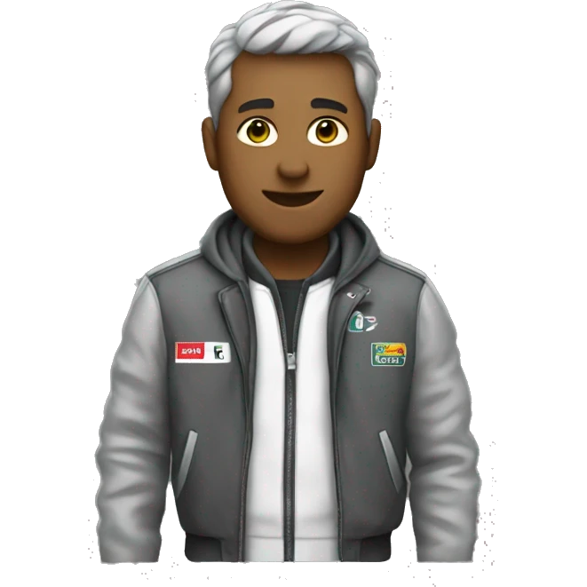 greyscale with F1 jacket emoji