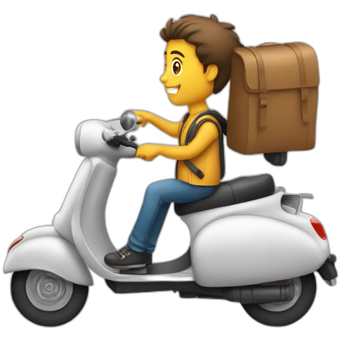 Étudiante sur un scooter emoji