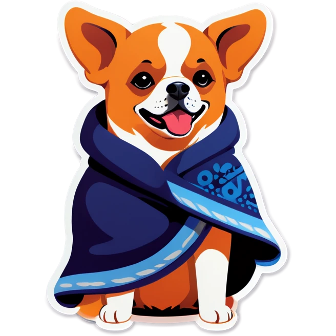 Dog wearing a blanket  emoji