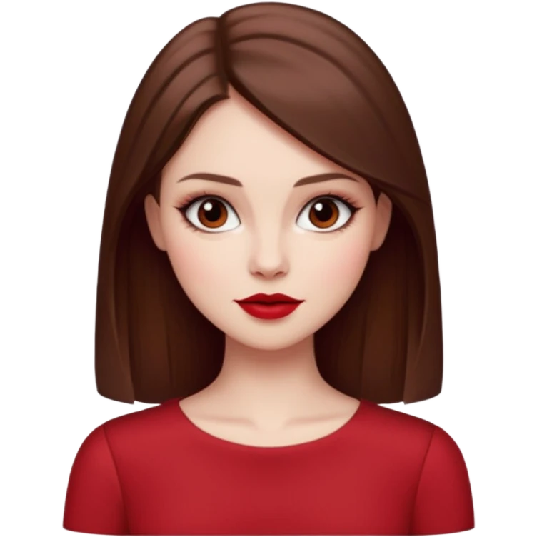 ELENA GILBERT FROM VAMPIRE DIARIES WITH RED TOP AND STRAIGHT HAIR RED LIPSTICK AND BLUSH emoji
