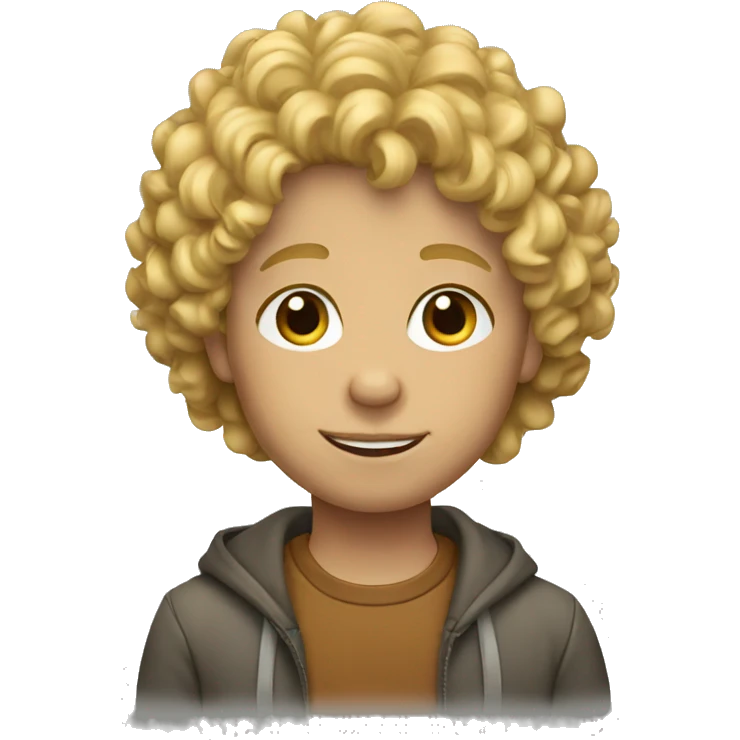 Boy with blonde curly hair  emoji