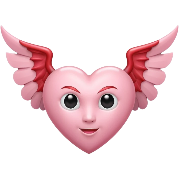 pastel pink heart with devil wings emoji