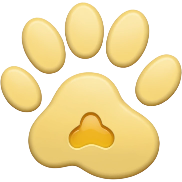a pastel yellow pawprint emoji