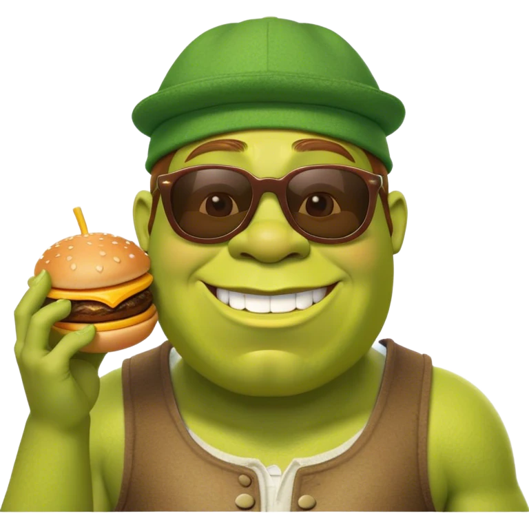 Shrek raising mcdonalds emoji