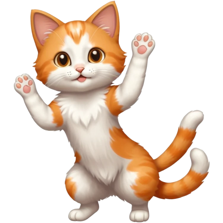 Cutest kitten on hind legs stretching emoji