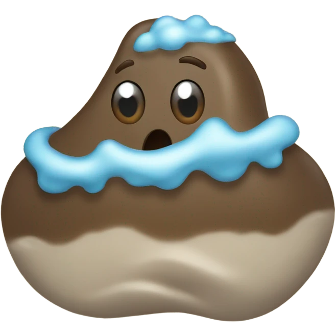Piece of poop surfing emoji