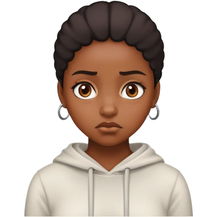 black girl with disappointment  emoji
