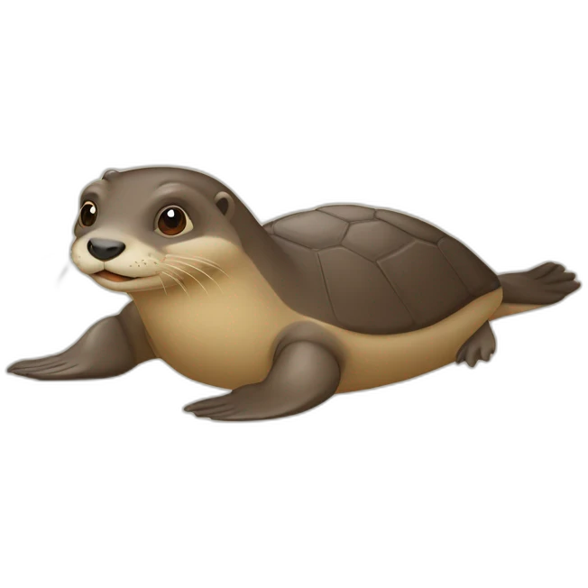 une loutre qui et sur une tortue emoji
