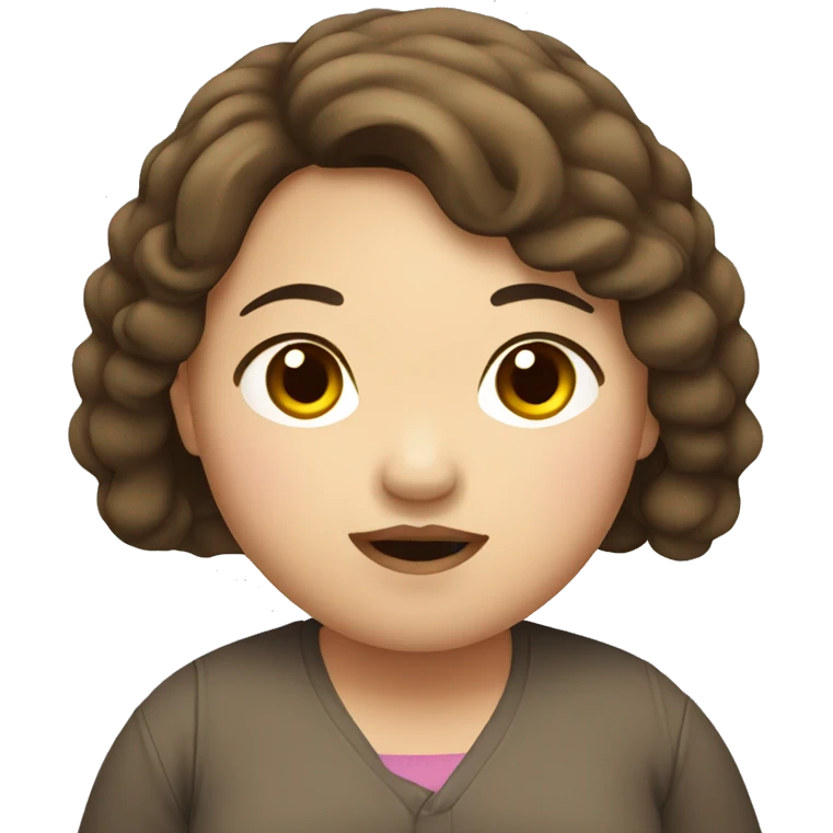 fat asian girl with brown hair emoji