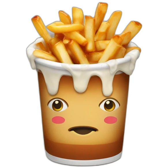 Poutine qui mange une poutine emoji