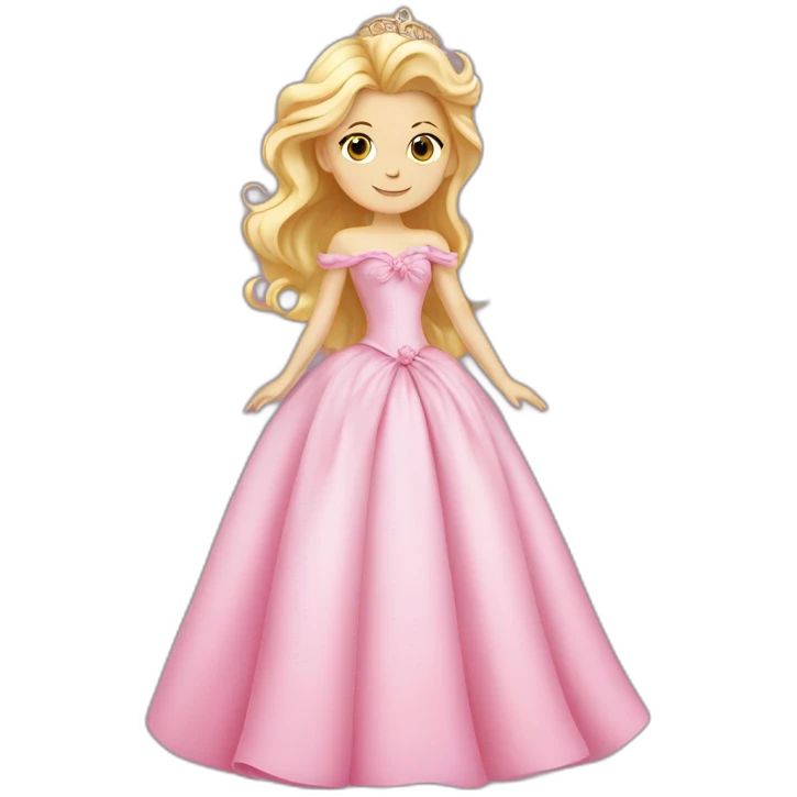 Princesse blonde avec une robe rose et un prince emoji