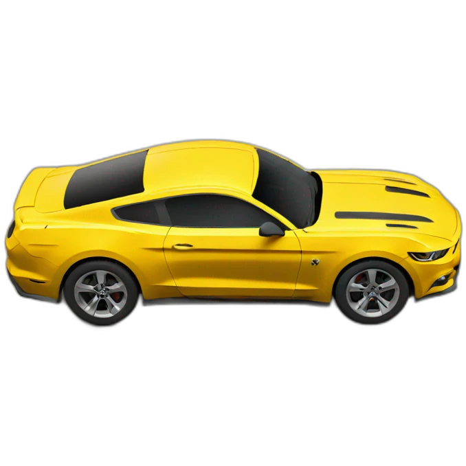 Yellow Mustang seen from above emoji