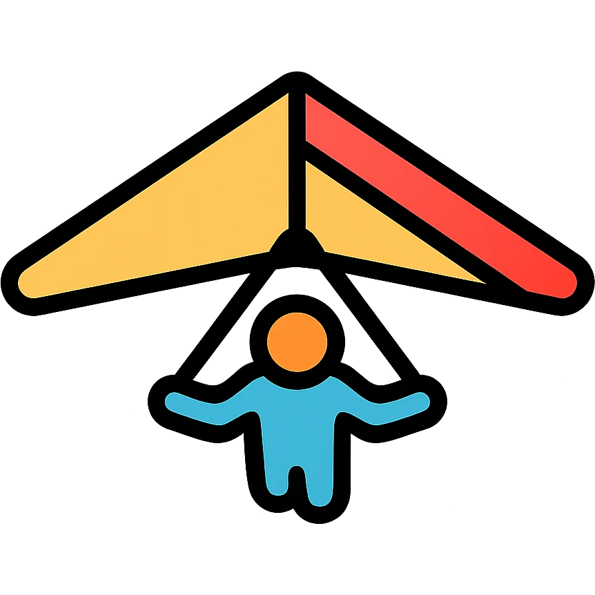 hang glider icon with color and black outlines emoji