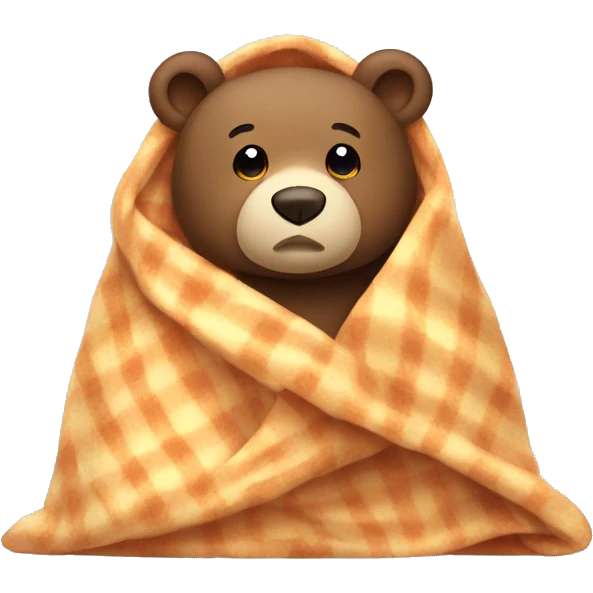 bear cozy in blanket emoji